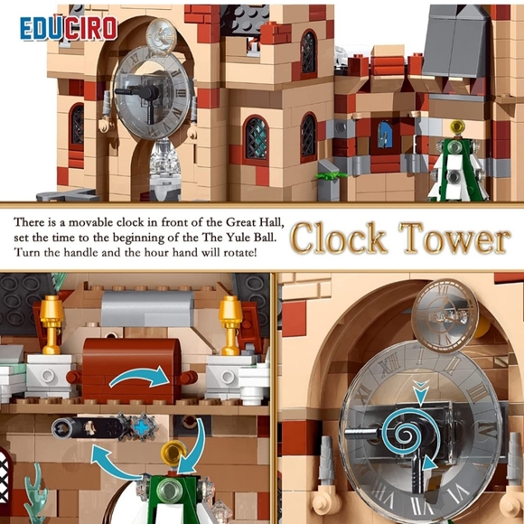Under the Baubles Educiro Harry Potter Clock Tower and Great Hall Castle (871 P) - Picture 3 of 5